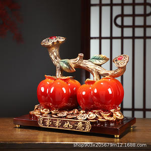 Adorno de caqui todo va bien, decoración creativa de entrada para sala de estar, regalos de inauguración de boda, nuevo chino - Product Image 4
