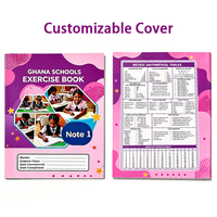 Cahier d'exercices scolaire direct usine, format 1 (240x180mm), 40 feuilles, ligné simple avec tables métriques pour le Ghana