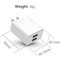 Kabel Retraktil Berkualitas Tinggi dengan Colokan AU, Dual USB, Tahan Api, QC2.0 5V 2A 5W Output Daya, untuk Laptop, Kamera, Ponsel, dan Earphone OTP