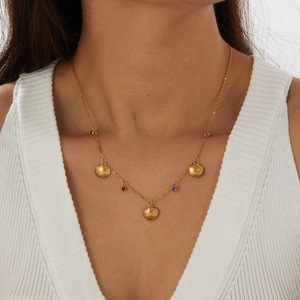 Shell Necklace Gold Plated Stainless Steel Ocean Theme Clavicle Chain Daily Wear Gift Jewelry - Product Image 2
