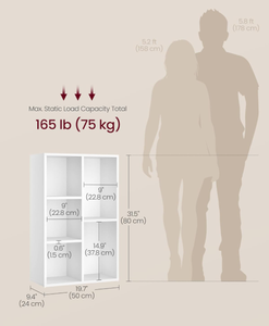 Librería una estantería con 5 compartimentos. Estantes independientes y estantes de almacenamiento cúbicos. Soporte de exhibición de espacio pequeño - Product Image 2