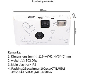 Appareils <span class=keywords><strong>photo</strong></span> jetables 35 mm personnalisés pour <span class=keywords><strong>mariage</strong></span>, vente en gros, à usage unique, bon marché - Product Image 6