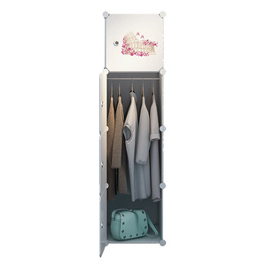 Simple <b>Wardrobe</b> <b>Portable</b> Plastic Storage Cabinet Rectangle Standing Type Minimalist Clothing Organizer for Bedroom Dormitory - Product Image 5