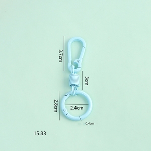 Klip Karabiner Paduan Seng Ramah Lingkungan Warna-Warni, Konektor Gantungan Kunci Pegas, Gantungan Kunci Bulat Sederhana, Rantai Kunci Pegas Spiral - Product Image 3