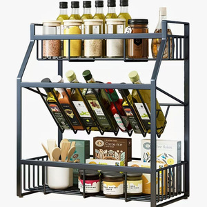 Étagère de rangement multifonctionnelle pour épices et condiments, à poser sur le comptoir ou à fixer au mur, article ménager imperméable. - Product Image 1