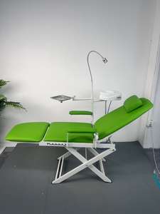 Sản Xuất Di Động Ghế Nha Khoa Đơn Vị Gấp Ghế Nha Khoa Với Thép Không Gỉ Ống nhổ Cụ Khay Và Di Chuyển Ánh Sáng - Product Image 2