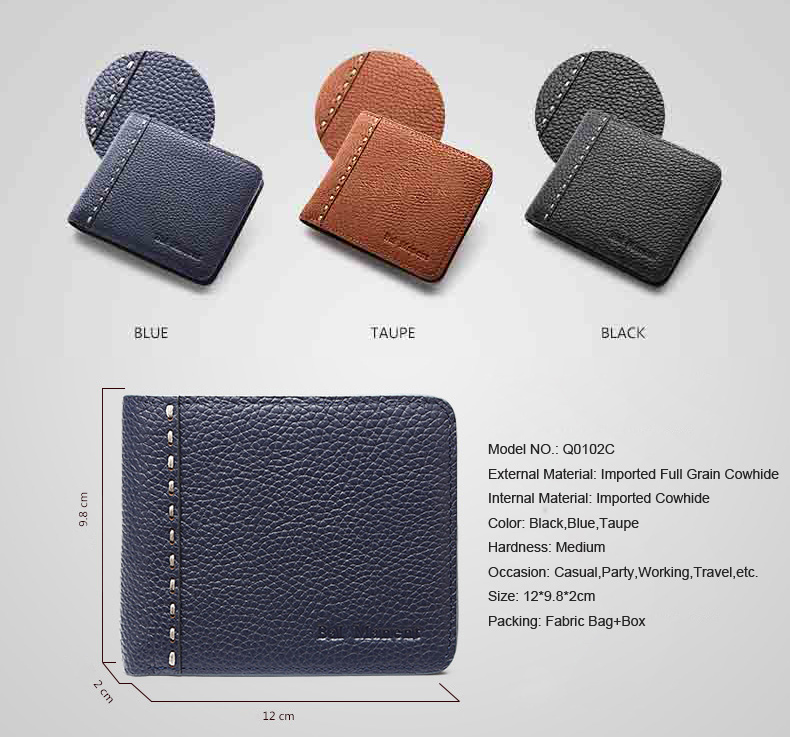 billfold leather violet for men