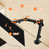 Khcoohoo Bestseller Einzelmonitorständer mit 45° Neigung 8kg Tragfähigkeit für 13"-27" Bildschirme Monitorarme auf Lager