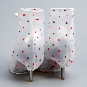 Bottes de pluie pour femmes, hauteur cheville, talon haut, PVC imperméable, imprimées, fermeture éclair, légères, antidérapantes, recyclables - Product Image 2