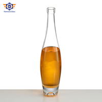 Bouteilles en verre élégantes à col long de 500 ml, personnalisées et luxueuses, pour spiritueux, bouteille unique en forme de larme pour whisky, vodka, avec bouchon