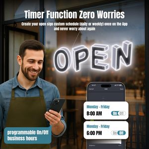 37" X 13" <b>Led</b> Open <b>Sign</b> With App Remote Control Adjustable Brightness 14 Modes For Store Front Display - Product Image 4