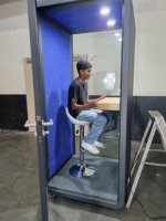 Cabine de bureau modulaire portable, préfabriquée et insonorisée pour la visioconférence et le studio d'enregistrement