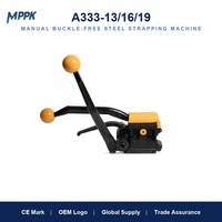 Tendeur manuel MPPK pour bande d'acier, sans boucle, avec coupe-bande et scelleuse 3-en-1, 3,9 kg, pour bande d'acier 13mm/16mm/19mm