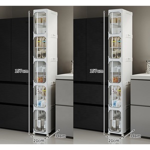 Bagno bianco stretto sottile bagno vanità bagno armadietto multistrato bagno plastica PP portaoggetti armadietto stretto - Product Image 3