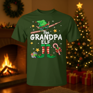 Camiseta navideña The Grandpa Elf Dabbing, camiseta a juego con el pijama familiar - Product Image 3