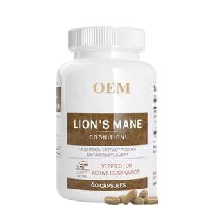 OEM/ODM/OBM Herbal Extract Lion's Mane <b>Powder</b> Capsules Boosts Memory Lion's Mane Mushroom Extract Capsules - Product Image 1