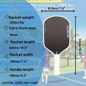 Chất lượng cao tùy chỉnh sợi carbon pickleball mái chèo 16mm thermoformed hạt mờ bề mặt chưa từng có kiểm soát giải trí - Product Image 5