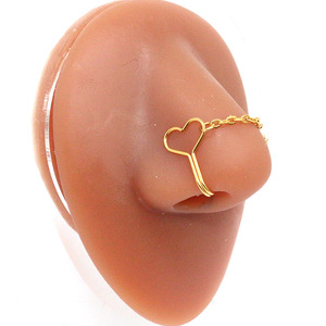 Hot Selling 20G 2mm Hoop Ring <strong>Nose</strong> Chain CZ S Shape Nostril <strong>Studs</strong> With Chain Stainless Steel <strong>Nose</strong> Piercing Jewelry <strong>Nose</strong> Ring - Product Image 3