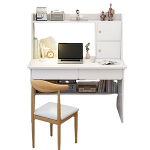 Escritorio y Estantería Integrados de Estilo Moderno, Mesa de Computadora de Madera con Panel Simple <span class=keywords><strong>para</strong></span> Dormitorio, Estudio y Escritura - Product Image 1