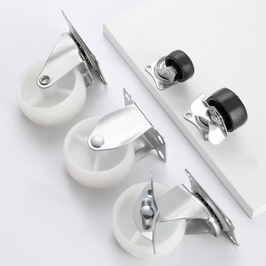 Rueda giratoria de PP para muebles con freno, montaje en placa de 1 a 3 pulgadas para estantes y muebles - Product Image 3