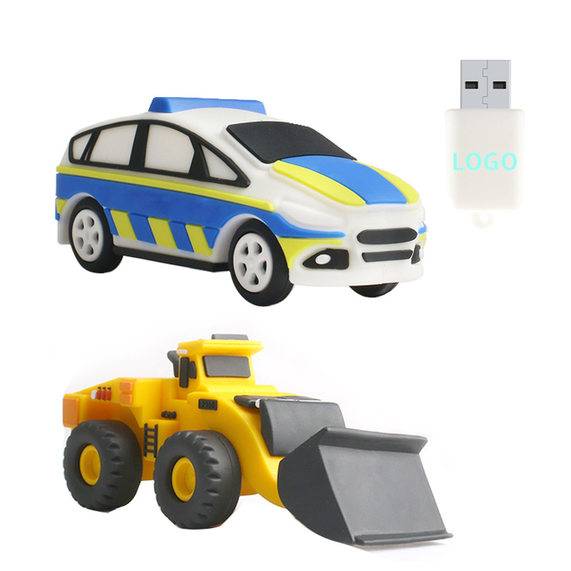 Free Design Custom Idea Container Truck Forklift Tractor Bicycle Police Car Shaped USB Flash Drive