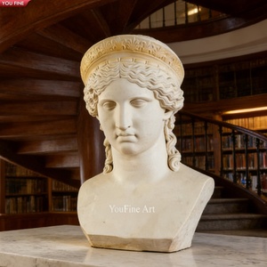 Escultura de Juno Ludovisi en Mármol Blanco Tallada a Mano YOUFINE, Busto de <span class=keywords><strong>Hera</strong></span>, Estatua Clásica para Decoración de Interiores de Bibliotecas y Villas - Product Image 4