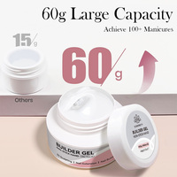 BORN PRETTY 60g Gel dur transparent sans Hema, non collant, pour la construction d'ongles, OEM, argile à sculpter 3D, gel d'extension solide pour l'art des ongles