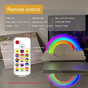 Новый яркий Радужный Ночной свет 14 видов цветов Удаленная перезаряжаемая атмосферная прикроватная лампа для гостиной романтический подарок для детей светодиод - Product Image 5
