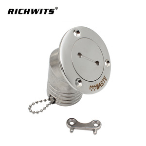 RICHWITS 316 Stainless Steel Fuel Filler Cap Round Side Mounted Waterproof RV <b>Yacht</b> Water Inlet Durable Manual Control - Product Image 4