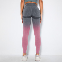 Smiley Print Butt Yoga Pants Seamless Gradient Design Collants de course ajustés Vêtements d'entraînement Femmes