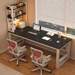 Bàn làm việc văn phòng hiện đại, bán trực tiếp từ nhà máy, có thể kéo dài, tích hợp giá sách, thích hợp làm bàn học và bàn chơi game. - Product Image 4