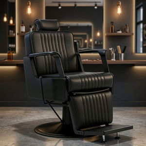 Sillón de Barbero Retro para Hombre, Exclusivo para Salón de Belleza, Plegable, para Teñir, Cortar y Afeitar el Cabello - Product Image 1