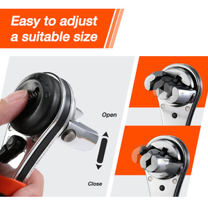 Multi-Function Adjustable <strong>Socket</strong> Wrench Ratcheting Wrench 6-22mm Hand Tool Ratchet Adjustable Wrench <strong>Spanner</strong> - Product Image 5