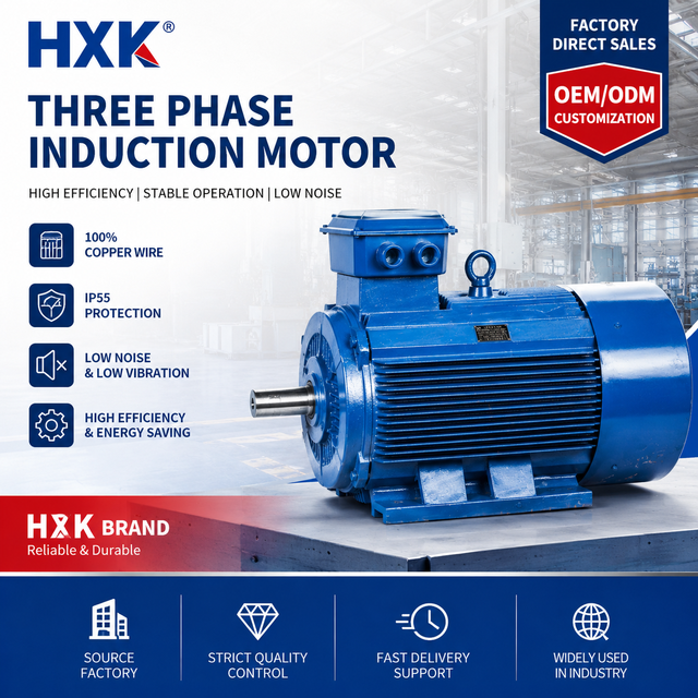 HXK Brand TEFC IE3 Premium YE3-80M1-2 YE3-80M2-2 YE3-90S-2 YE3-90L-2 YE3-100L-2 YE3-112M-2 Three Phase Induction Motor