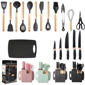 Oferta Especial: Juego de Utensilios de Cocina de 19 Piezas de Silicona con Mango de Madera, Tabla de Cortar y Cubo de Almacenamiento - Set de Gadgets de Cocina - Product Image 3