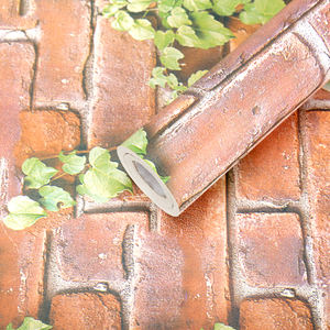 Carta da Parati 3D Autoadesiva con Foglie Verdi e Mattoni Gialli, Decorazione per Casa e Ufficio, Rivestimento Murale <span class=keywords><strong>in</strong></span> <span class=keywords><strong>PVC</strong></span> - Product Image 2