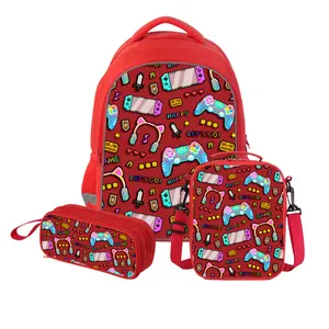 حقيبة مدرسية رخيصة وحقيبة طعام مزودة بحافظة أقلام مجموعة حقائب هدايا أعياد ميلاد للأطفال