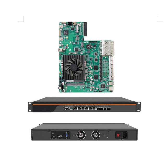 OEM Factory 1U Rack-Mount Soft Router Intel Atom C3758 OEM Octa Core 10Gb SFP+ Fiber 6 Lan pfSense Ubuntu CentOS OpenWrt Server