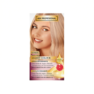 Kit de coloration capillaire permanente professionnelle brillante Mix Profesional 10 23 Blond Platine avec huile d'argan et pomelo pour une couverture complète des cheveux gris - Product Image 1