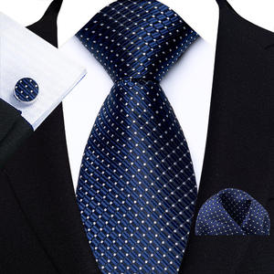 Corbata de seda de 8cm hecha a mano a rayas <span class=keywords><strong>pañuelo</strong></span> a cuadros conjunto de gemelos para hombres corbatas traje camisas accesorios de boda regalos - Product Image 5