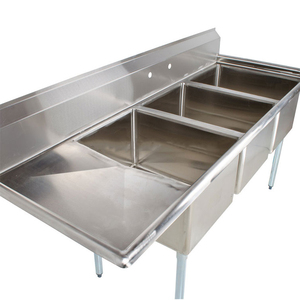 <span class=keywords><strong>SS304</strong></span> Thương Mại Bồn Rửa cho Thương Mại Nhà Bếp Tay WashingThree 3 Ngăn Thiết Kế tản - Product Image 4