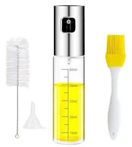 4-teiliges Set Öl sprüh flasche mit Bürsten trichter 100ml Glassp ender Auslaufs ichere Luft fritte use Küche Kochen Grillen Mister