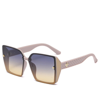 Lunettes de soleil de luxe trèfle à quatre feuilles brillantes UV400 pour femme, style TikTok tendance, surdimensionnées, mode, luxe léger, plage