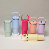 재사용 가능한 40/30oz 스테인레스 스틸 절연 여행 스포츠 텀블러 머그 넓은 입과 이중 벽 진공 자동차 컵 손잡이