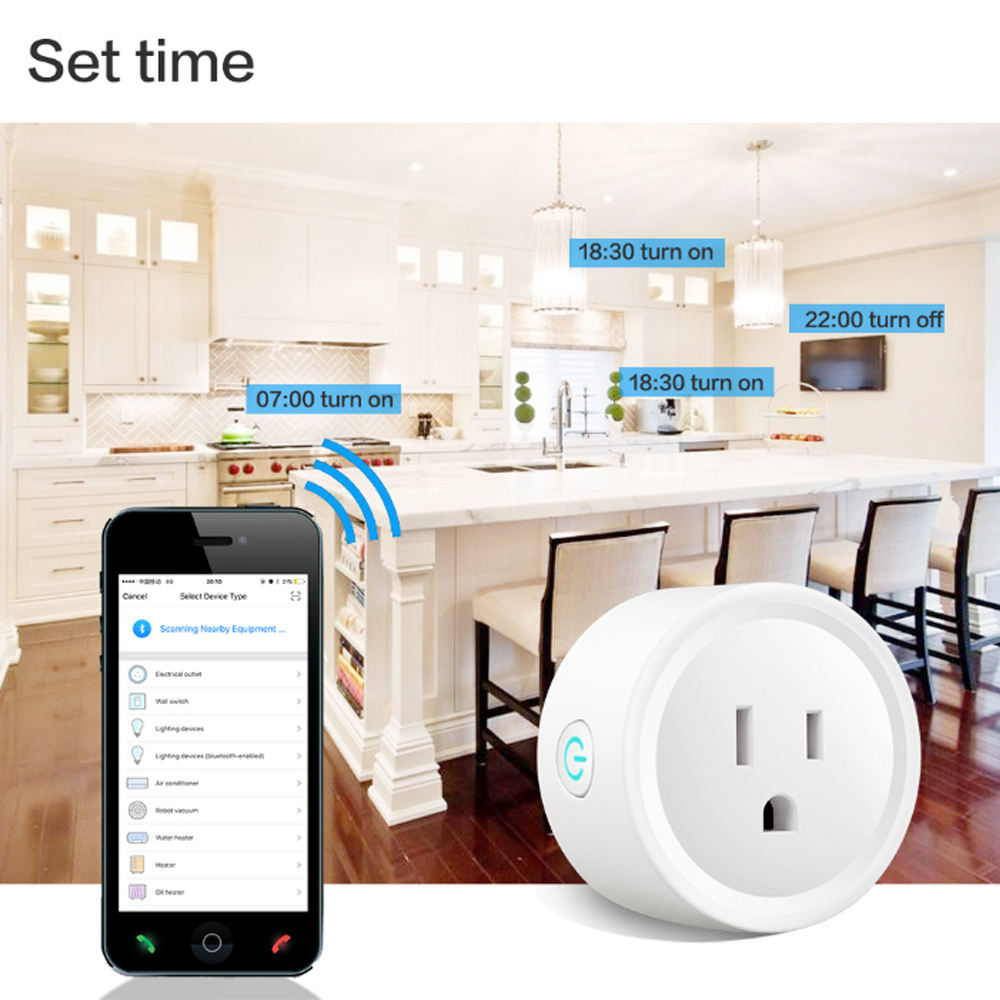 HONPNK01 Factory Direct Sale USA 16A Wifi Smart Plug Outlet Smart Socket Alexa Google Home with CE FCC ETL
