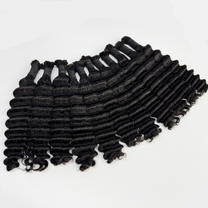 <b>Deep</b> <b>Wave</b> Bulk Hair Human Hair No Weft Natural Black Soft Bouncy Hair For Braiding Boho Braids <b>Wig</b> Making - Product Image 4