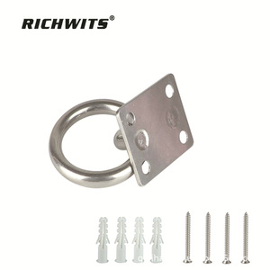 Accessoires de quincaillerie marine en acier inoxydable : Plaque de montage, vis de base, boucle de fixation pour voile d'ombrage, loquet de porte carré, anneau de sécurité - Product Image 3