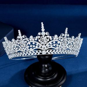 HIBRIDE Generous Women Party Hair Jewelry Vintage Luxury Cubic Zirconia Wedding Crown Bridal Wedding Hair Accessories C-07 - Product Image 1