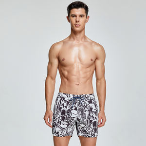 Vente en gros de shorts de plage pour hommes <span class=keywords><strong>SeoBean</strong></span> caleçon de maillot de bain à imprimé floral caleçon de bain avec poche à séchage rapide - Product Image 4