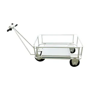 4 Wheel Metal Cargo Wagon Outdoor Garden Cart Electric Wagon Heavy Duty Steel Cargo Electric Wagon Garden Tool Cart